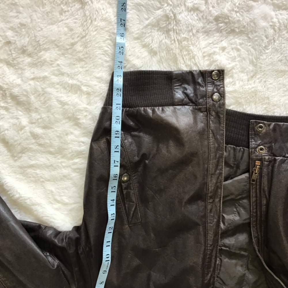 U2 Wear Me Out Mens Size 42 Vintage Brown Bomber Jacket 100% Genuine Leather 90s - Picture 16 of 16